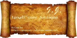 Ignyácsev Julianna névjegykártya